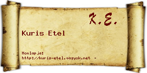 Kuris Etel névjegykártya